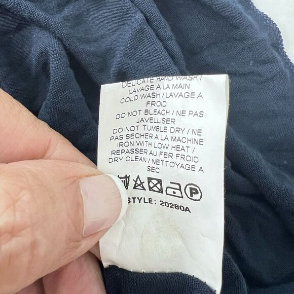 Bellambra Maxi Dress M Made in Italy Silk Blend Navy Blue Floral Halter Lined - Picture 13 of 13